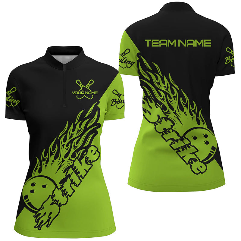 Individuelle Bowlinghemden für Damen, Bowlingteam-Hemden, Bowling Strike | Grün IPHW5175