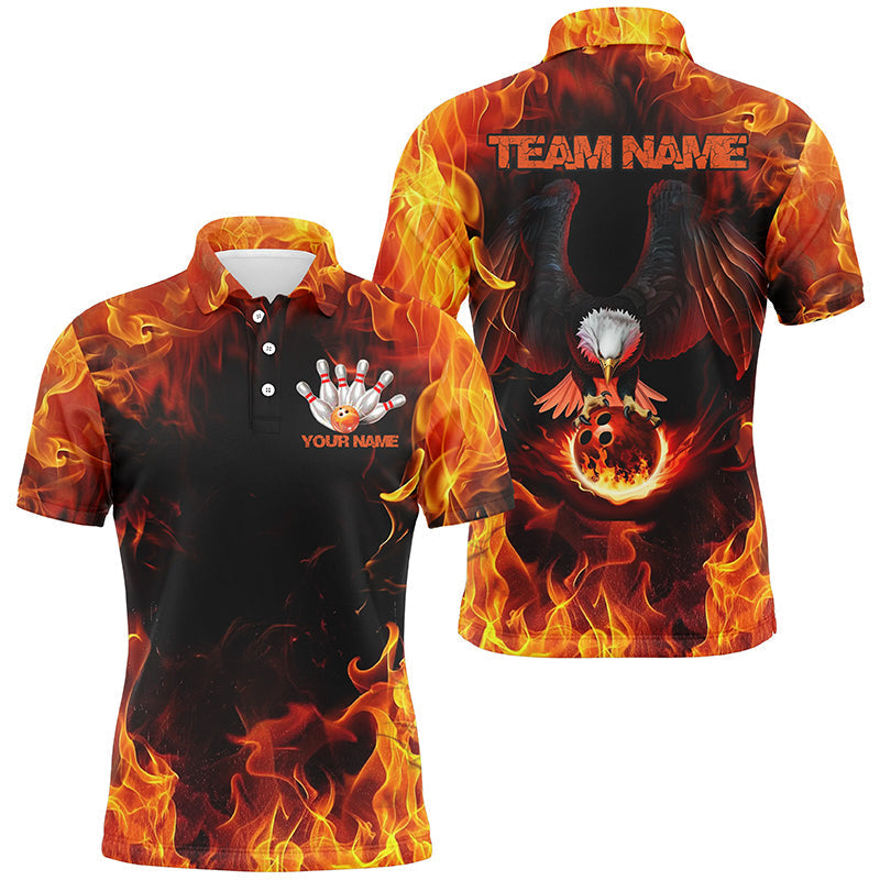 Flammen-Adler-Bowling-Team Shirts für Herren, Feuer-Kundenspezifische Bowling-Uniformen Outfit Bowling IPHW7116