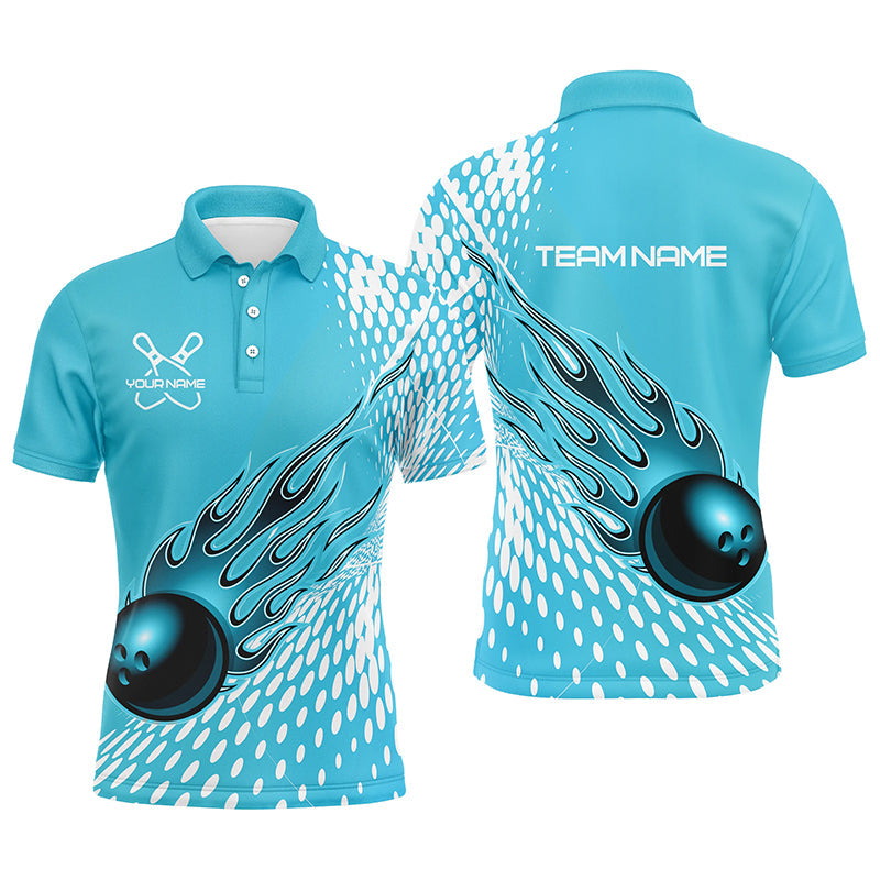 Personalisierte Flammen-Bowlinghemden für Herren und Damen, Bowlingkugel, individuelles Bowlingteam-Hemd IPHW4977