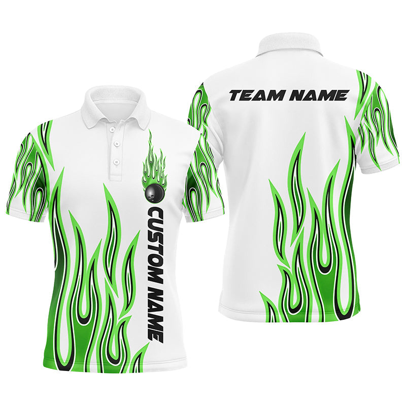 Personalisierte Flammen-Bowlinghemden für Herren und Damen, Bowlingkugel, individuelles Bowlingteam-Hemd IPHW4983