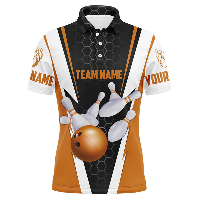 Bowlinghemden für Herren, individueller Name und Teamname, Strike Bowlingkugel und Pins, Team-Bowlinghemden IPHW4946