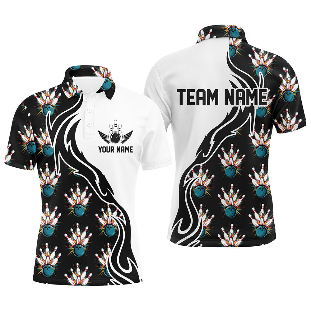 Strike Bowling, individuelle Polohemden für Herren und Damen, personalisierte Bowlingteam-Hemden IPHW6954