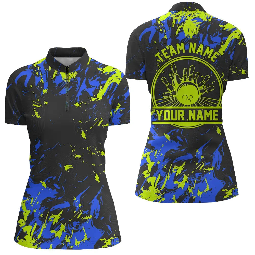 Personalisierte Bowling-Hemden für Damen, Bowling-Kugeln und -Pins Bowling-Team-Hemden IPHW4316