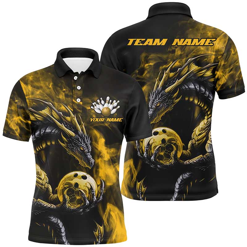 Individuelle mehrfarbige Drachen-Bowlingteam-Polo- und Quarter-Zip-Hemden für Herren, Damen und Kinder IPHW5874