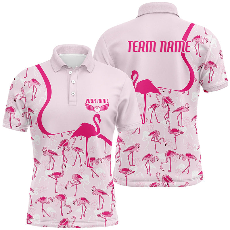 Pinke Flamingo individuelle Bowlinghemden für Herren und Damen, Bowlingturnier-Hemden für Bowler IPHW6680