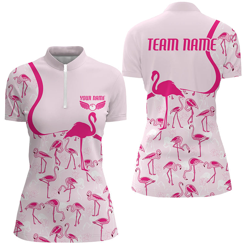 Pinke Flamingo individuelle Bowlinghemden für Damen, Bowlingturnier-Hemden für Bowler IPHW6680