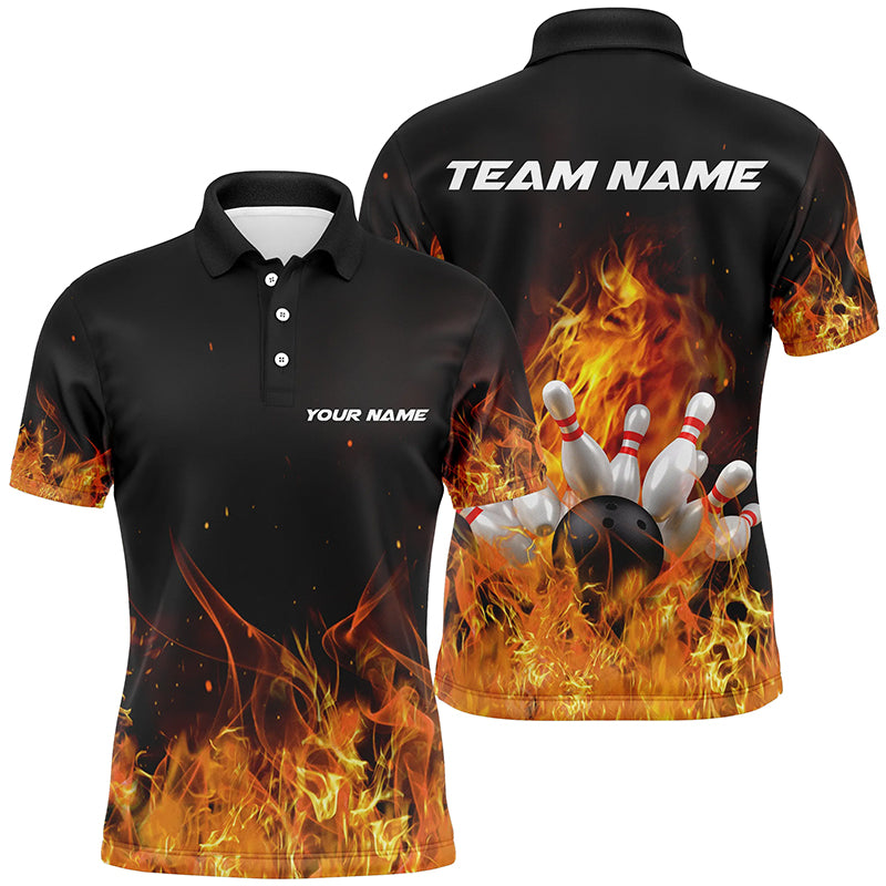 Individuell gestaltete Bowling-Hemden für Herren und Damen, personalisierte Flammen-Bowling-Trikots IPHW5165