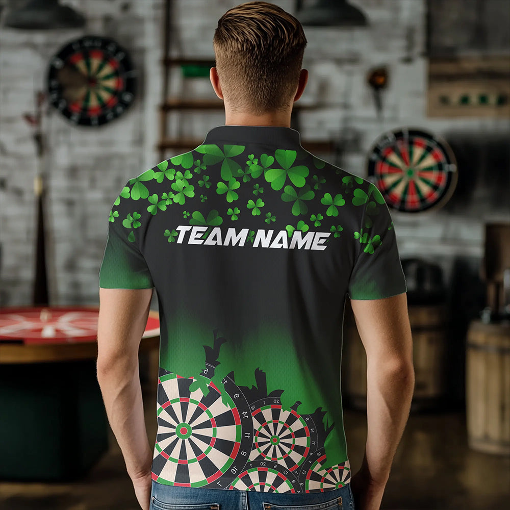 Dart Trikot Herren mit Kleeblatt- und Dartscheibenmotiv NQS9389 - 4