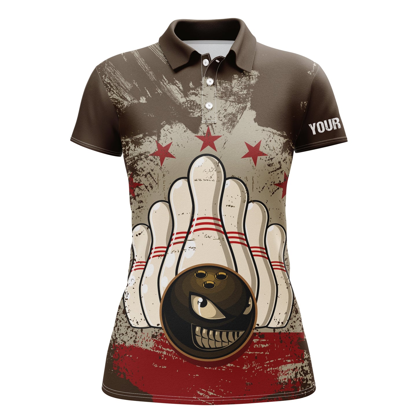 Personalisierte Vintage-Bowlinghemden für Damen, personalisierter Name, Retro-Bowling-Poloshirts für Damen NQS4580