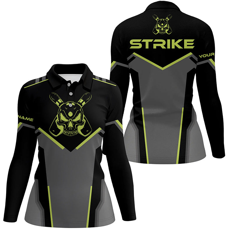 Retro-Bowling-Poloshirts für Damen – Individuelles Bowling-Team-Liga-Trikot, Strike-Bowling-Shirts NQS6245
