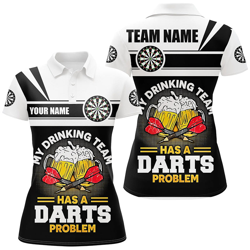 Mein Trinkteam – Bier Darts Damen Poloshirt – Individuelles Darts Shirt für Frauen Dart Trikots LDT1001