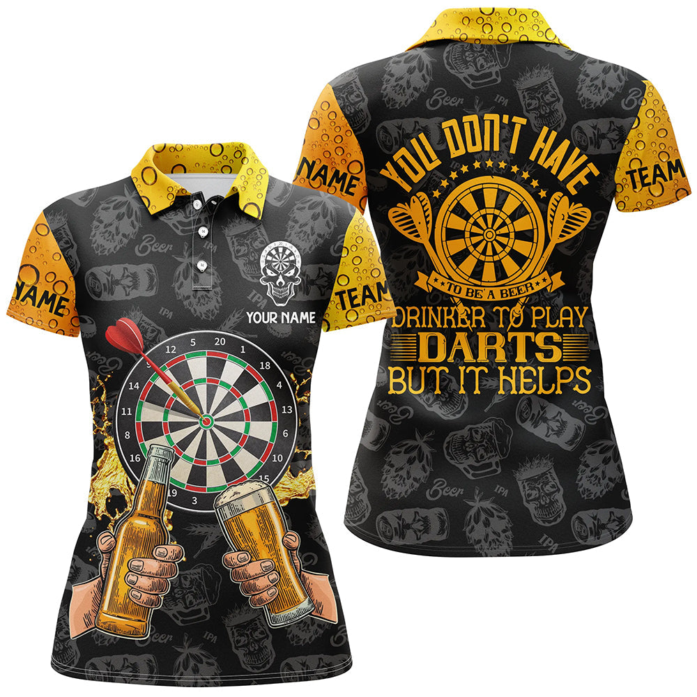 Du musst kein Bier-Darts-Polo-Shirt sein, Individuelles Trinken Darts Trikot für Damen LDT0628