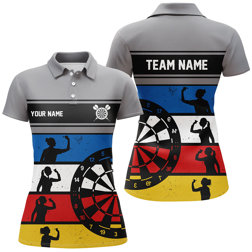 Retro Bunt Individuelles Damen Darts Shirt – Individuelles Dart Shirt für Frauen Dart Trikots LDT1341