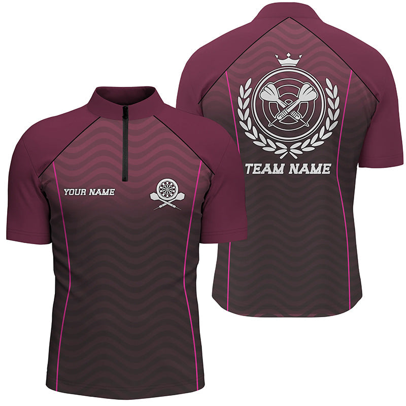 Individuelles Verschlungenes Waving Dart Quarter-Zip Shirt – Individuelles Dart Shirt für Männer Dart Trikot LDT0714