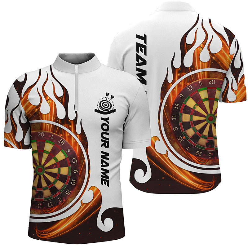 Feuerflamme Dartboard Männer Quarter-Zip Dart Shirt – Individuelles Dart Team Trikot LDT1348