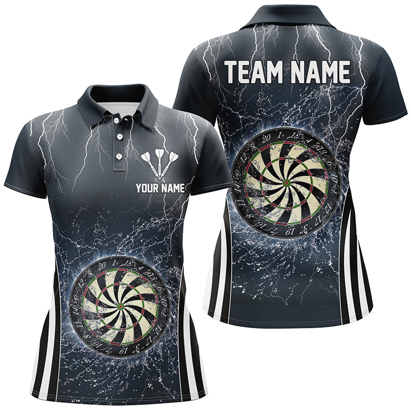 Marineblau Donner Blitz Darts Poloshirts – Individuelle Dart Shirts für Frauen Dart Trikots LDT1361