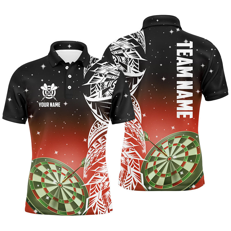Individuelles Dartboard Rote Version Herren Poloshirt, Dart Liga Shirts, Dart Trikot TDM1202