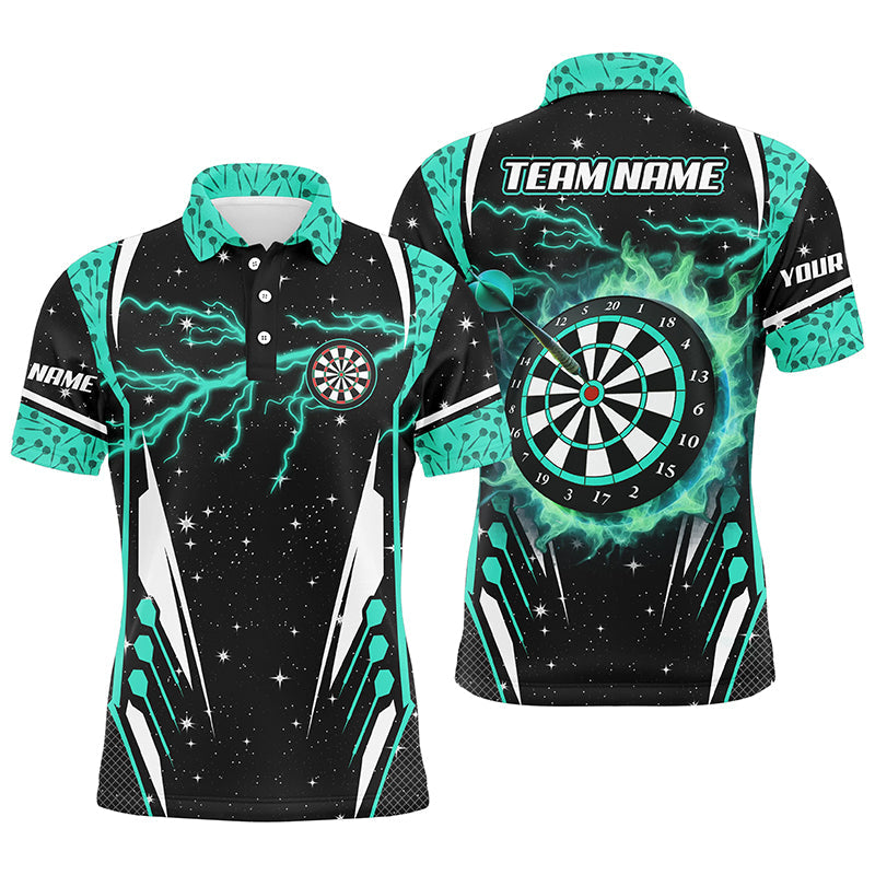 Individuelles Donner Blitz Türkises Darttrikot Herren Poloshirt, Dart Team Liga Shirt TDM1398