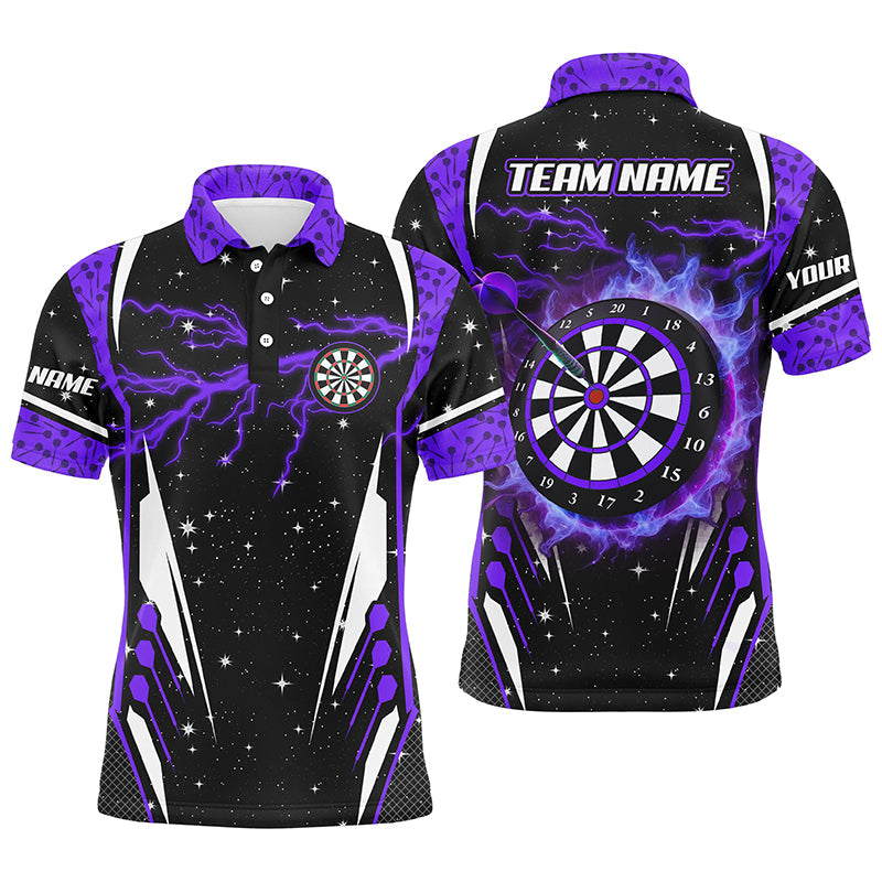 Individuelles Donner Blitz Lila Darttrikot Herren Poloshirt, Dart Team Liga Shirt TDM1399