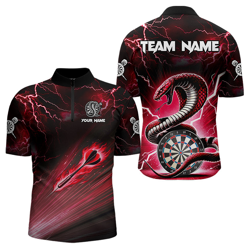 Roter Blitz & Kobra Herren Dartshirts – Beste individuelle Dart Teamtrikots TDM3394