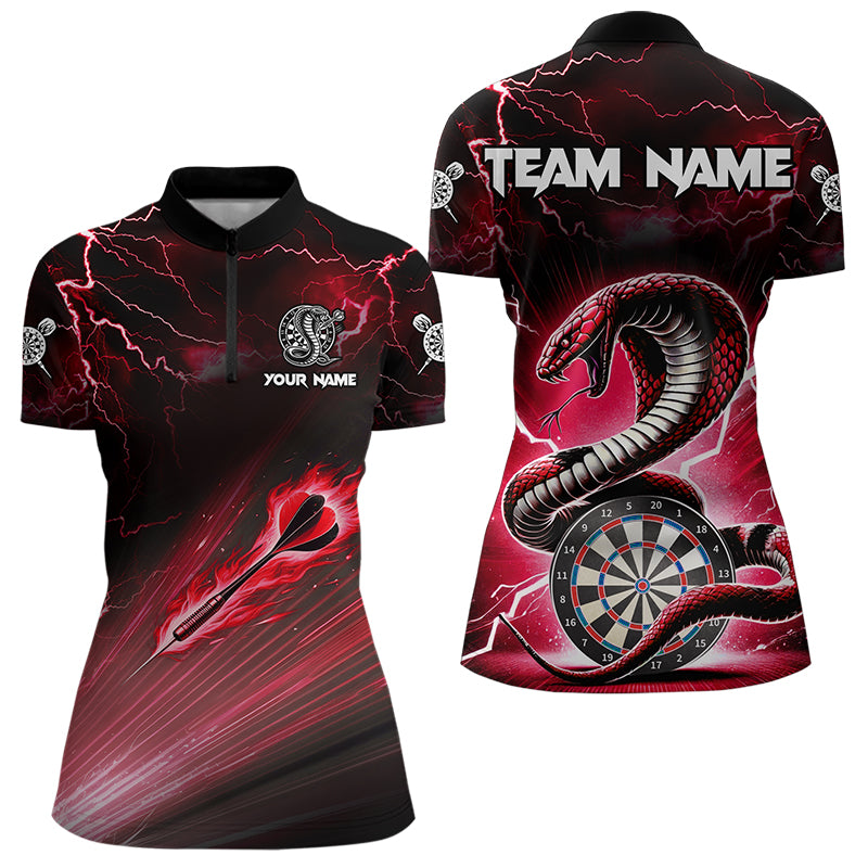 Roter Blitz & Kobra Damen Dartshirts – Beste individuelle Dart Teamtrikots TDM3394