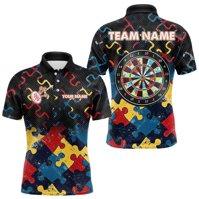 Individuelle Grunge-bunte Muster-Dart-Poloshirts für Herren, Darttrikot-Teamuniform TDM3695