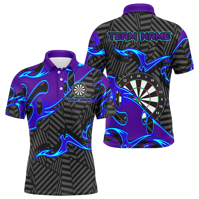 Personalisierte Schwarz-Lila Darts Polo & Zip-Shirts – Herren Team Darttrikots nach Wunsch TDM1429