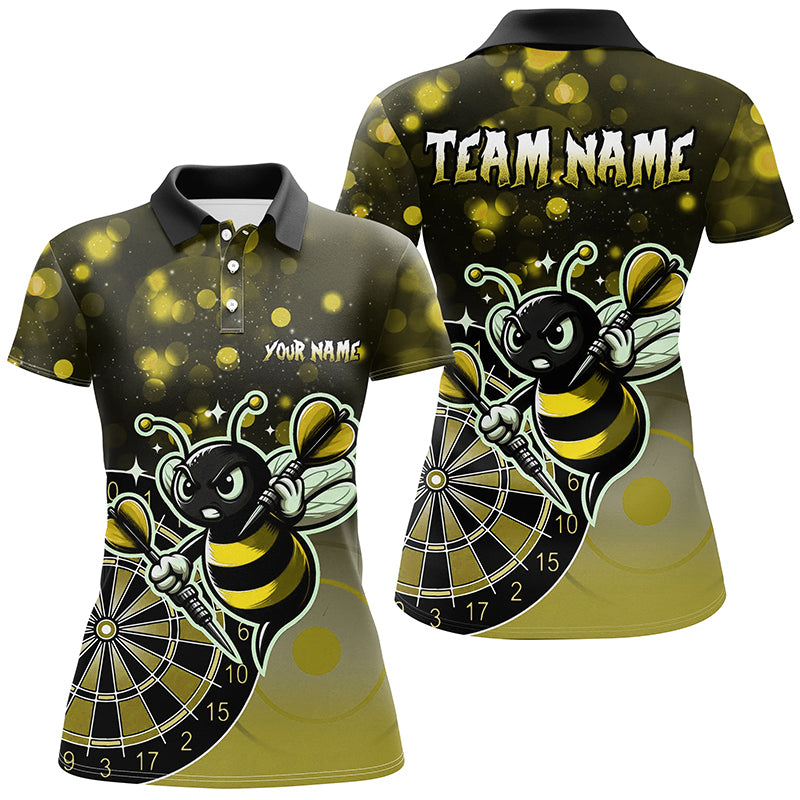 Individuelles Gelbes Dart Bienen Herren Poloshirt, Lustiges Darttrikot Geschenk TDM2200