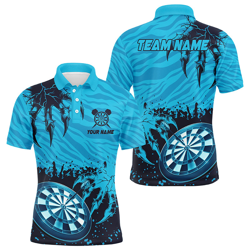 Lustiges Krallen Dartbrett Blaues Dart Poloshirt Für Herren, Dart Team Liga Shirt TDM1457