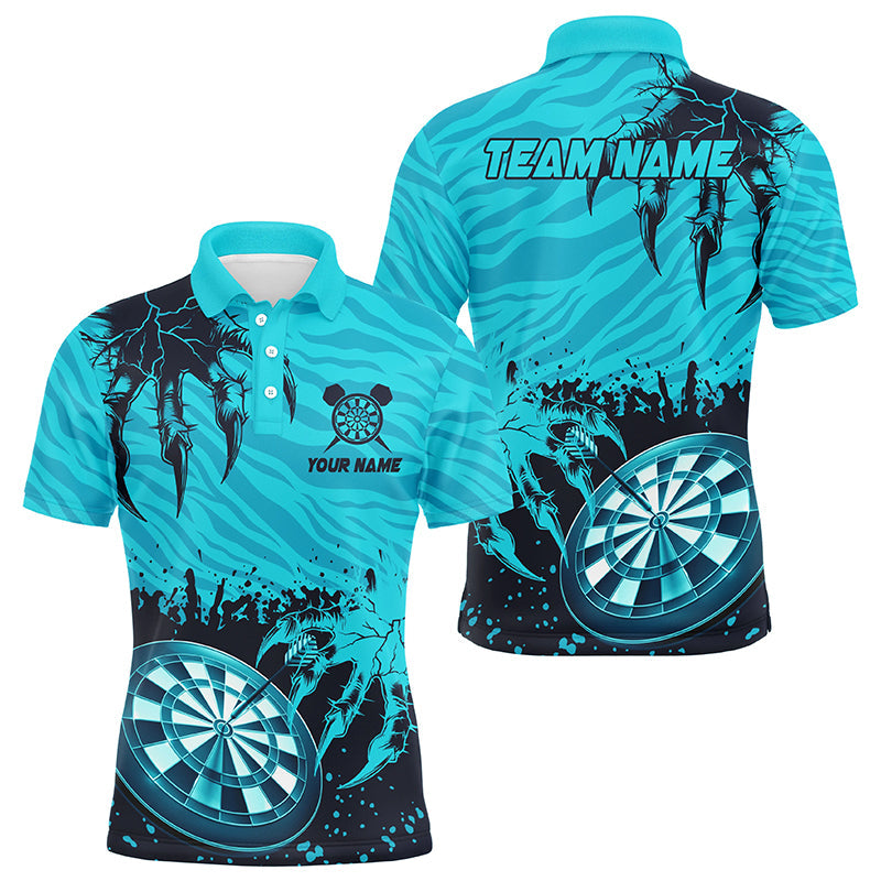 Lustiges Krallen Dartbrett Türkises Dart Poloshirt Für Herren, Dart Team Liga Shirt TDM1459