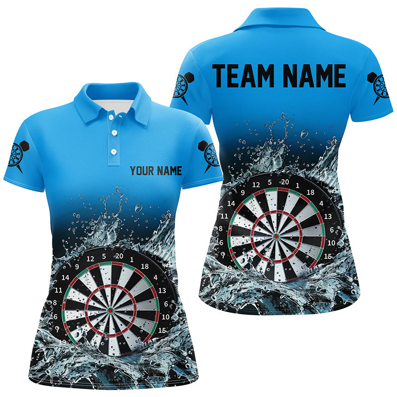 Individuelles Blaues Dartbrett Im Wasser Dart Poloshirt Für Herren, Darttrikot Team Outfit TDM1464