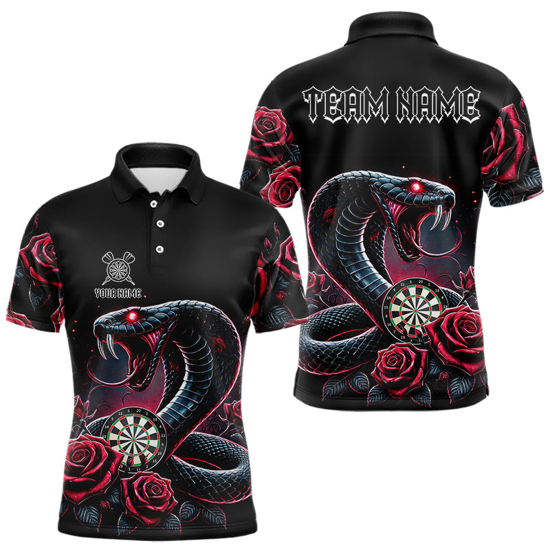 Individuelles Rose und Dartbrett Kobra Schlange Dart Poloshirt Für Herren – Darttrikots TDM3749