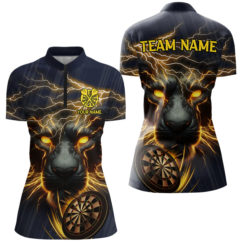 Gelber Sturm-Panther 3D Druck Damen-Shirt, Liga-Dart-Teamtrikot TDM2535