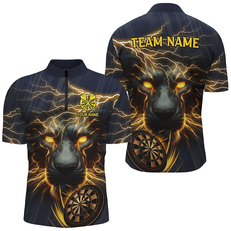 Darts Sturm Panther 3D Gedruckte Darts Shirts Für Herren Maßgeschneiderte Darts Liga Teamtrikots |Gelb TDM2535