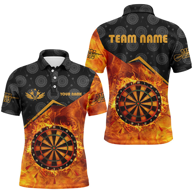 Individuelles Feuerflamme Herren Poloshirt, Dartbrett Trikot Bekleidung TDM1862