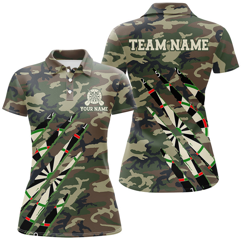 Individuelles Militärgrünes Camouflage Herren Poloshirt, Armee Dart-Teamtrikot TDM2559