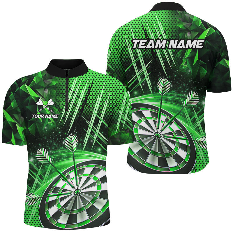 Glitzer Herren Dart Shirts, Individuelles Team Dart Liga Shirts, Dart Trikots Grün TDM3284