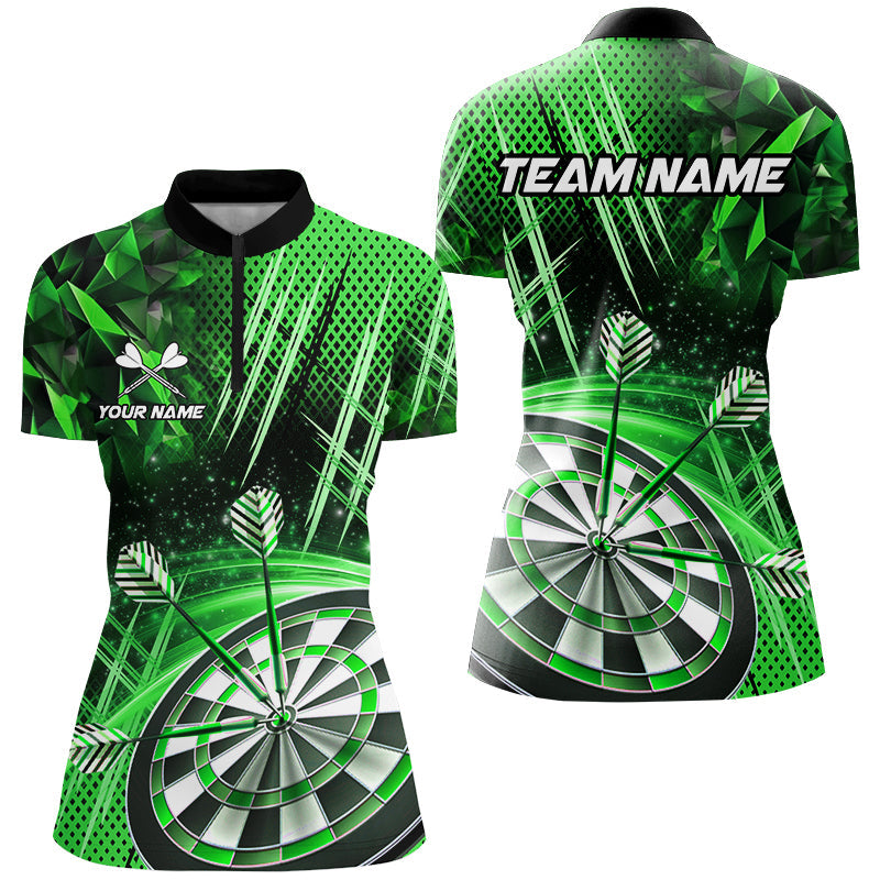 Glitzer Herren Darts Shirts, Individuelle Team Dartliga Shirts, Grüne Dart Trikots TDM3284