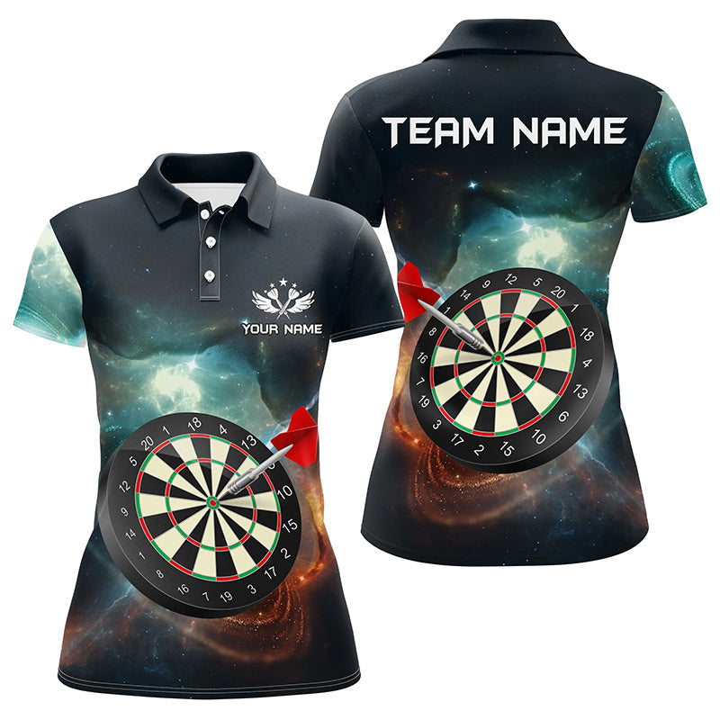 Individuelles Dartbrett Galaxie Universum Herren Poloshirt, Dart Teamtrikot TDM1305