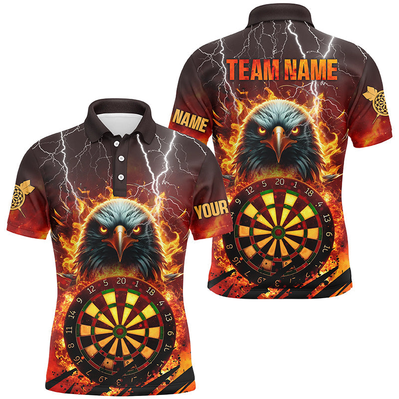 Individuelles Dartboard Feuer Flamme Adler Dart Shirt für Herren, Dart Team Liga Trikot TDM1685