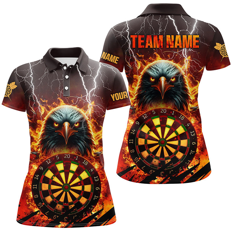 Individuelles Dartboard Feuer Flamme Adler Dart Shirt für Herren, Dart Team Liga Trikot TDM1685