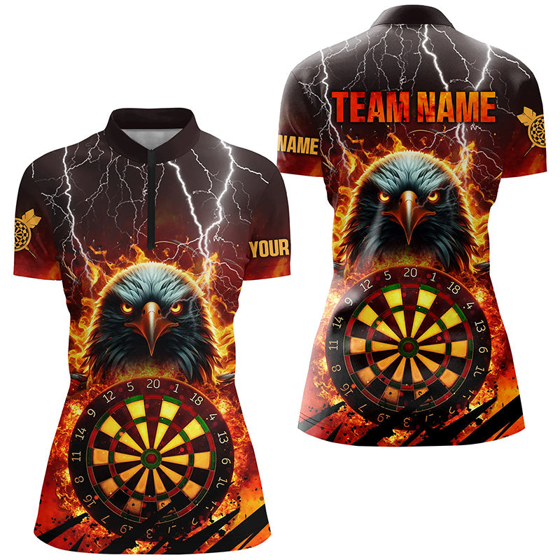 Individuelles Dartboard Fire Flame Adler Dart Shirt für Damen, Dart Team Liga Trikot TDM1685