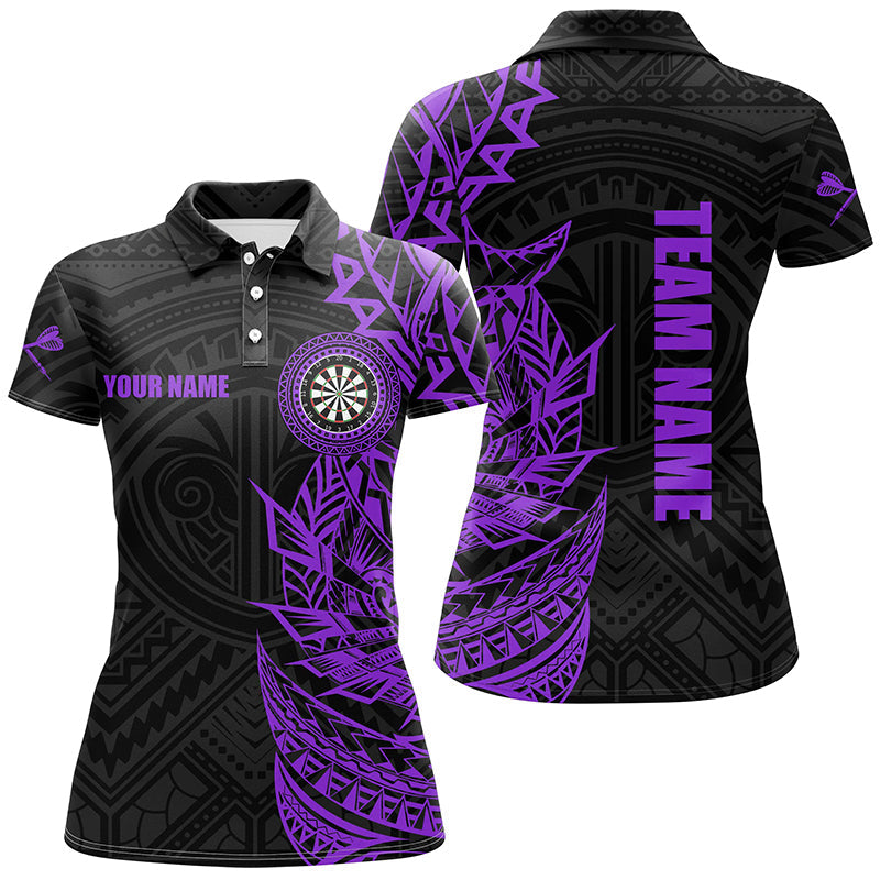 Individuelles Lila Tribal Dart Poloshirt für Damen, Dart Trikot TDM3061