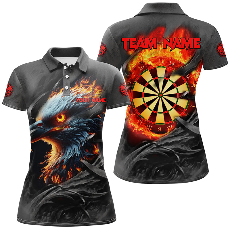 Individuelles Darts Adler Feuerflamme Herren Poloshirt, Dart Liga Teamtrikot TDM2101