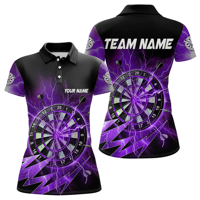 Individuelles Lilanes Dartbrett-Gewitter Dart-Poloshirt für Damen – Team Dart Trikots TDM3811
