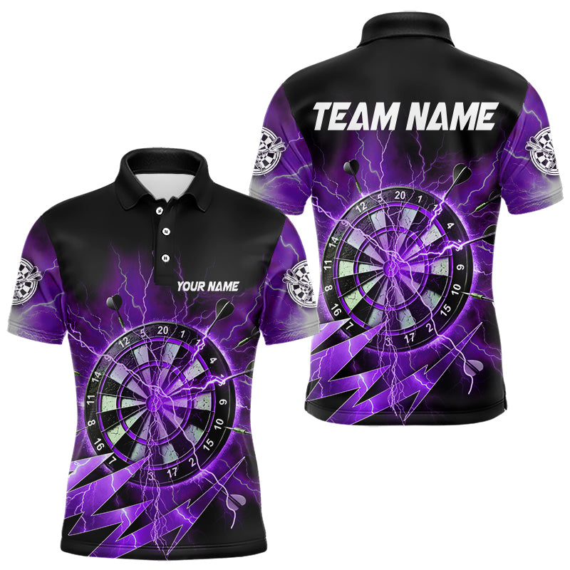 Individuelles lilafarbenes Dartbrett-Gewitter-Dart-Poloshirt für Herren – Team-Darttrikots TDM3811