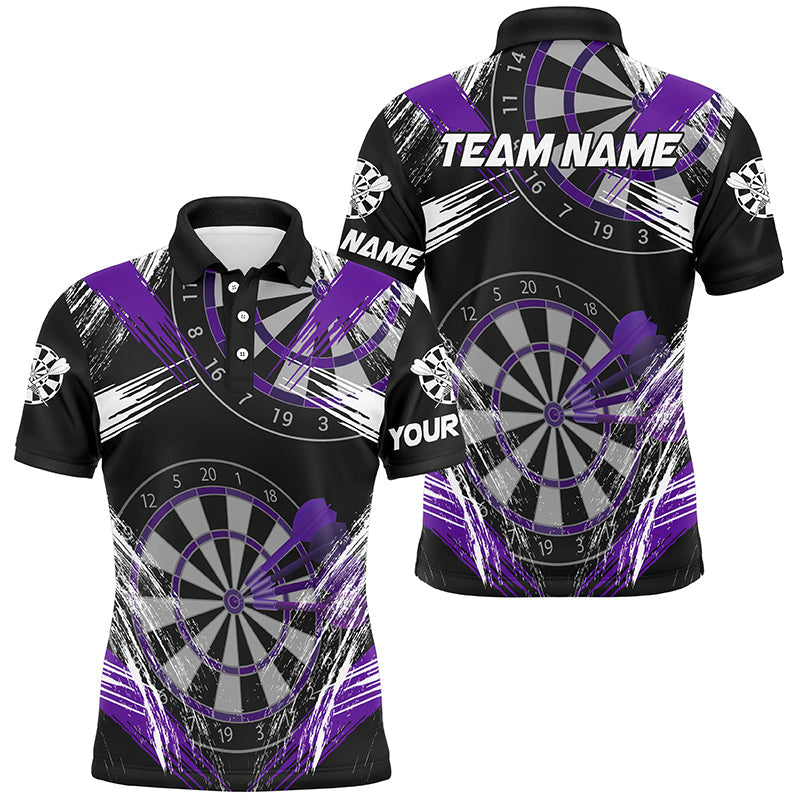 Personalisierte Darts Turnier Grunge Stil Herren Dartshirts Darts Teamtrikots | Lila TDM3117