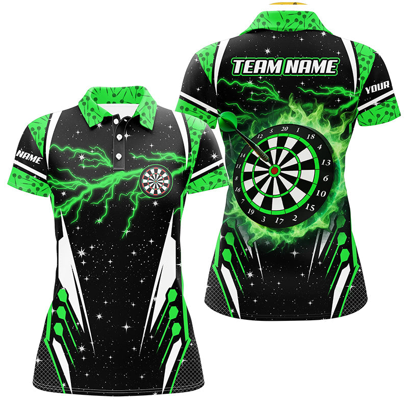 Individuelles Thunder Lightning Grüne Dart Trikots für Herren, Team Liga Dart Shirts TDM1180