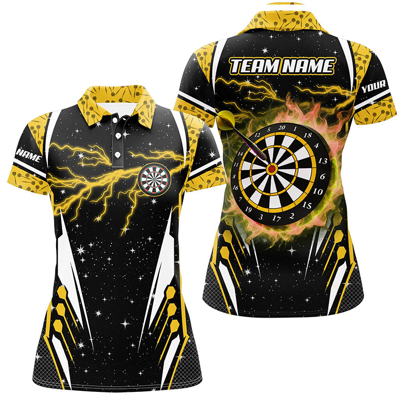 Individuelles Thunder Lightning Gelbe Dart Trikots für Herren, Team Liga Dart Shirts TDM1182