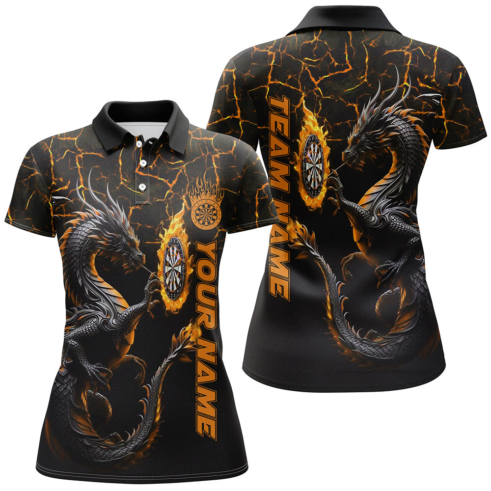 Individuelles Oranges Großes Drachen Herren Poloshirt, Dartbrett Dart Teamtrikot TDM2208